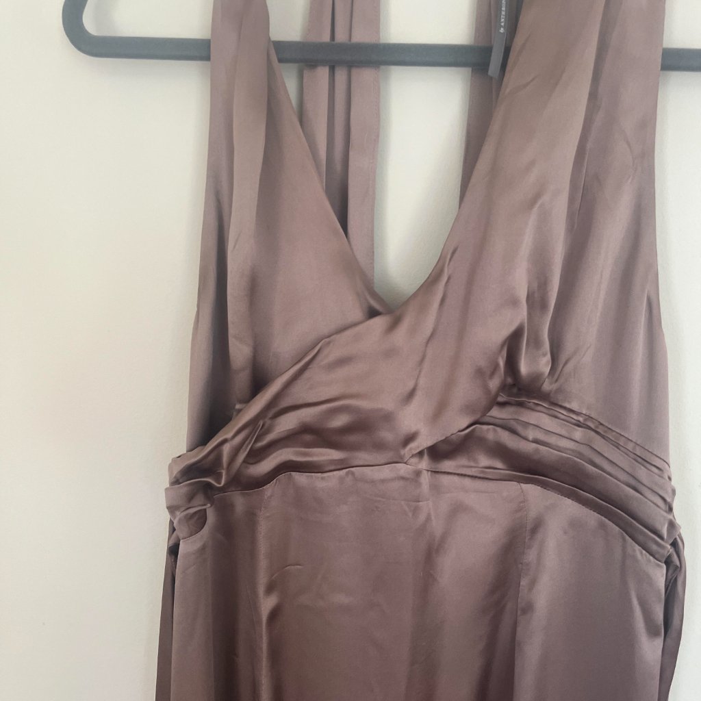 Size 8 Petit Long Silk Dress Mauve